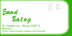 emod balog business card